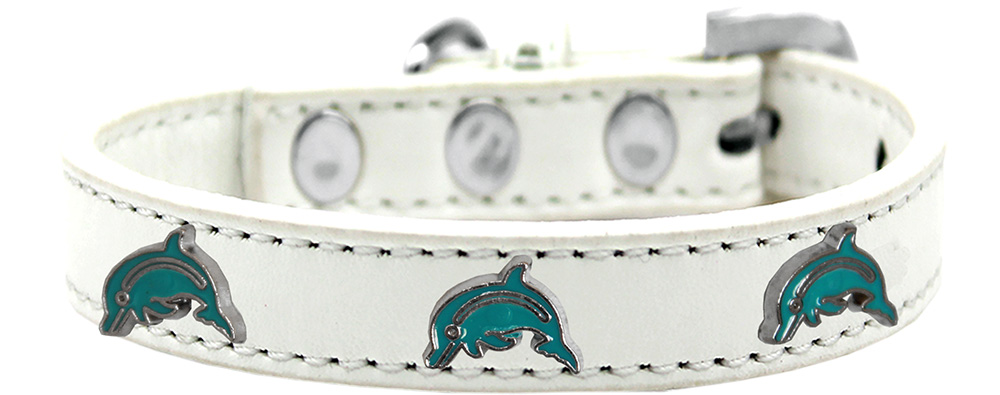 Dolphin Widget Dog Collar White Size 20